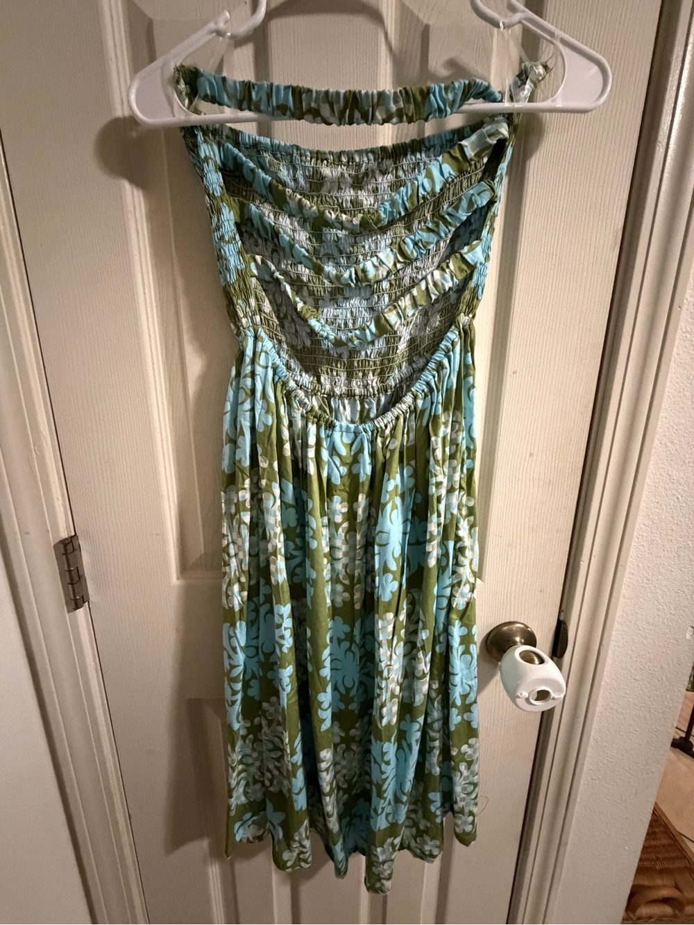 Strapless Hamakua Palaka Inspired Pua Quilt Pattern Strapless Dress - Picture 3 of 4